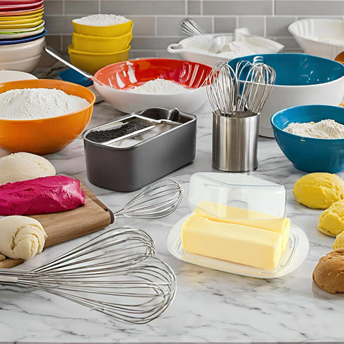 2 Countertop Large Butter Dish with Lid, Butter Keeper, Plastic Butter Holder Tray Container, Holds Stick of Butter