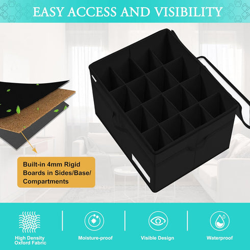 16 Closet, Luvhomee Shoe Storage Organizer, Fits Pairs, Large Shoe Organizer Box for Clear Foldable Shoes Containers