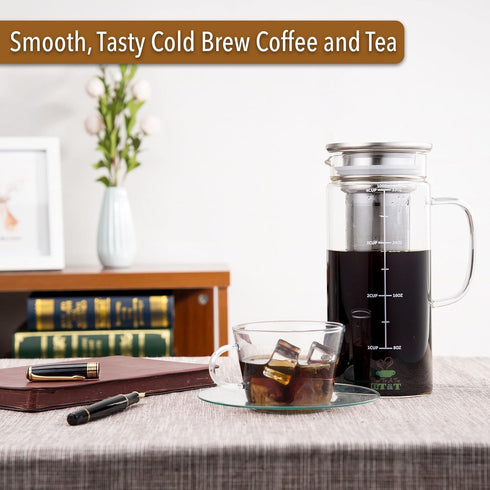BTaT Cold Brew Coffee Maker, 32 oz Iced Coffee Maker, Cold Brew System, Tea Pitcher, Coffee Accessories