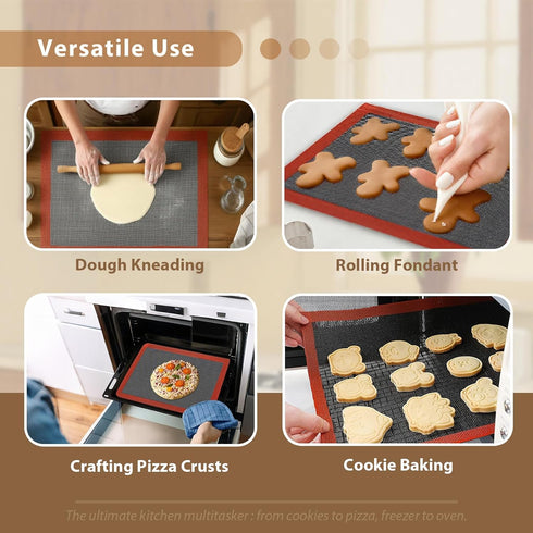 Professional Silicone Bread Baking Mat, Non Stick Oven Liner, Perforated Steaming Mesh, Half Sheet Size