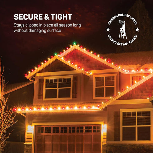 SEWANTA Christmas Light Clips - Set of 200 Mini Clips for Gutters and Shingles, Hanging Outdoor Lights