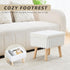 Wimarsbon Storage Ottoman,Soft Faux Fur Footstool with Padded Seat, Small Reading Vanity Chair, Footrest with Wood Tray