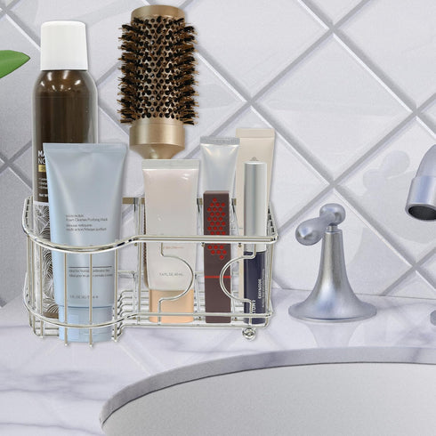 Simple Houseware Multi-Functional Toothbrush Holder, 6 Slots, Chrome