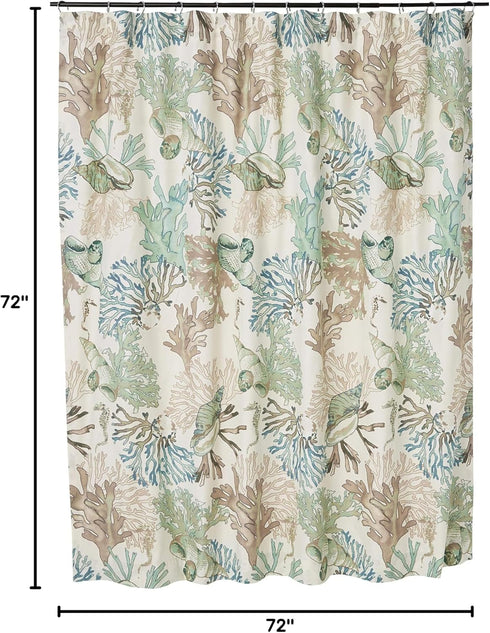 Greenland Home Fashions Fabric Sensations Shower Curtain, Atlantis, 72x72 inches, Stylish Bathroom Decor, Machine