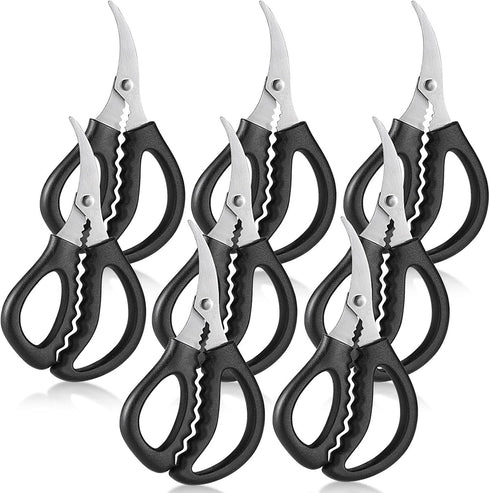 TORINALITAL 8PCS Seafood Scissors Crab Stainless Steel Seafood Fish Shrimp Lobster Scissors for