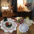 Damanni Doily,Round,Beige,12 Inch Cotton Handmade Crochet Lace Tablecloth Doilies