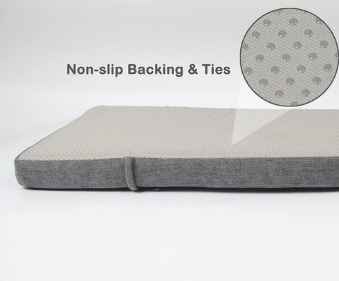30"x14"x2" Loveboat Washable Bench Cushion, Non-Slip Bench Pad for Shoe Storage, Window, Piano, Dining Greybrown