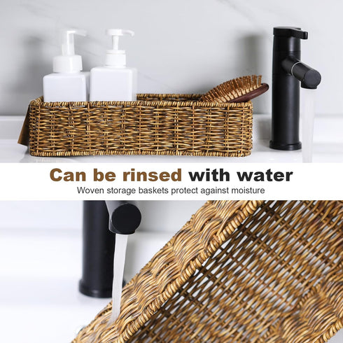 Small Wicker Baskets - Wicker Toilet Basket Tank Topper for Toilet Paper, 1-Pack