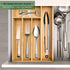 Bamboo Silverware Drawer Organizer, Silverware Utensil Tray Holder and Cutlery Tray for Flatware and Kitchen Utensils
