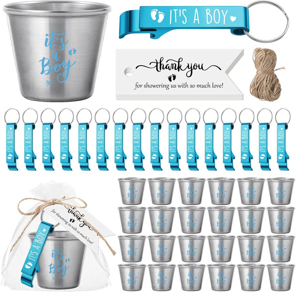 Vesici 50 Sets Baby Shower Favors for Guests 1.5 oz Stainless Steel