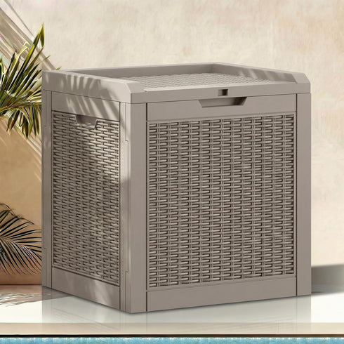 DWVO 32 Gallon Resin Storage Box, Indoor Outdoor Deck Box for Package