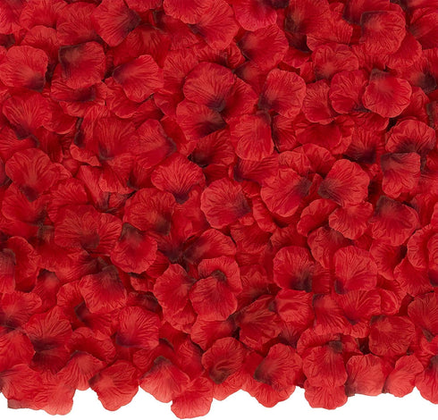 3000 PCS Dark Red Artificial Silk Rose Petals - Romantic Night, Wedding, Party Decorations