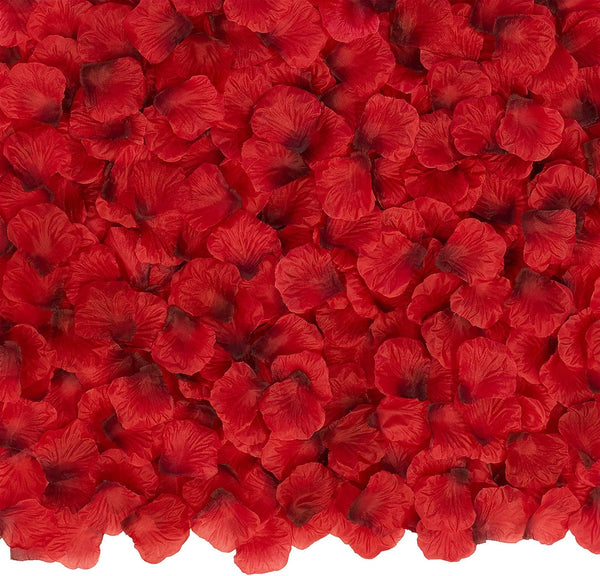 3000 PCS Dark Red Artificial Silk Rose Petals - Romantic Night, Wedding, Party Decorations