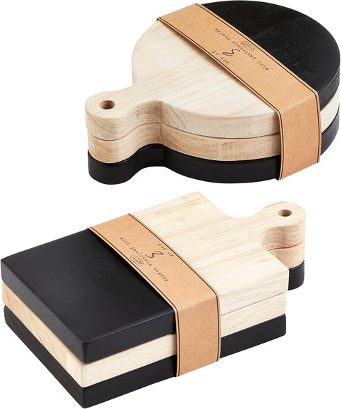 Mud Pie Circle Paulownia Board Set 8 1/4" x 6 1/4" dia by Mud Pie