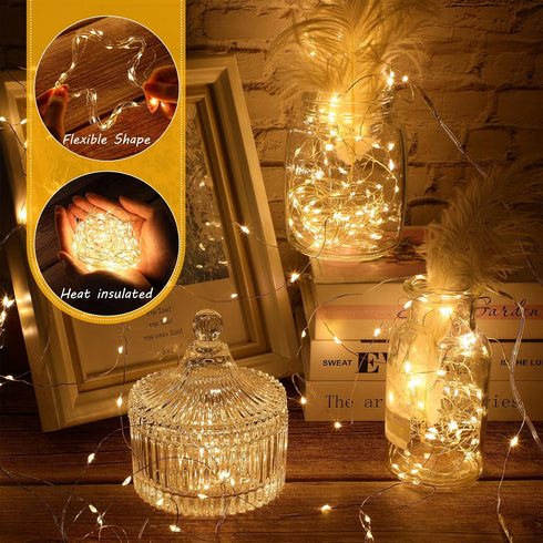 6 33 100 Macarrie Pcs USB String Lights ft LED Fairy Lights Powered String for Christmas Indoor Outdoor Wedding Party