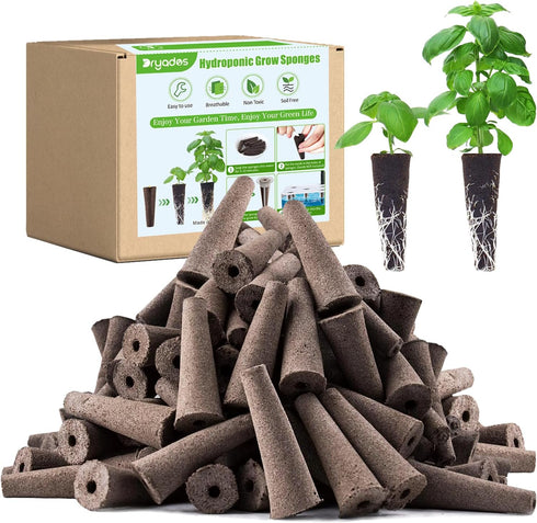 Grow Sponges 50 Pack, Hydroponics Replacement Root Growth Sponges Compatible with Aero
