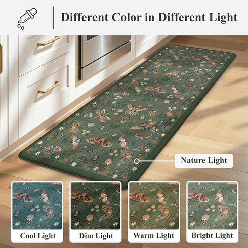 17.3''x29''+17.3''x59'', Set LEEVAN Anti Fatigue Mats for Kitchen Floor Non-Slip, Cushioned Kitchen Mats for Floor
