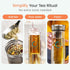 Set 13 oz Pure Zen Tea Tumbler with Infuser - Double Wall Glass Travel Mug with Stainless Steel Filter - Leakproof Tea