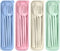 4 Sets Travel Utensils with Case, Reusable Plastic Cutlery Set for Lunch Box Accessories