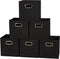 Household Essentials Foldable Fabric Storage Bins 6 Piece Set, Strong Poly-Woven Fabric,