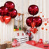 KatchOn Huge Metallic Red Balloons - 22 Inch, Pack of 6 Round 4D Mylar Balloons for Birthday, Anniversary Decorations