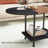 2-Tier Coffee Tables, Modern Center Table with Storage Shelf, Table for Living Room, Modern Two-Tone Design (Mixed