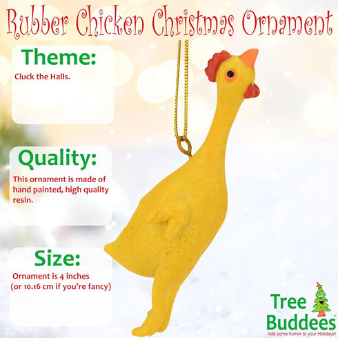 Tree Buddees Funny Rubber Chicken Christmas Ornaments