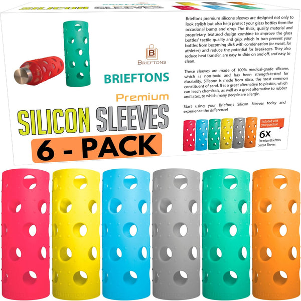 Brieftons Silicone Sleeves: 6-Pack Insulated Anti-Slip Protection Covers, Ultra Thick & Durable,