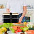 Original Bento Box Lunch Box, Japanese Style 2 Layer Food Containers with Spoon and Fork Bundle, Salad Box for Men