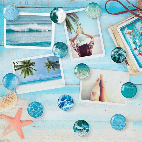 MORCART 16PCS Fridge Magnets, Ocean Magnets Decoration for Refrigerator, Locker, Whiteboard, Cute for Classroom Office
