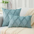 decorUhome Decorative Throw Pillow Covers 18x18 Set of 2, Soft Plush Faux Wool for Couch and Living Room, Aqua