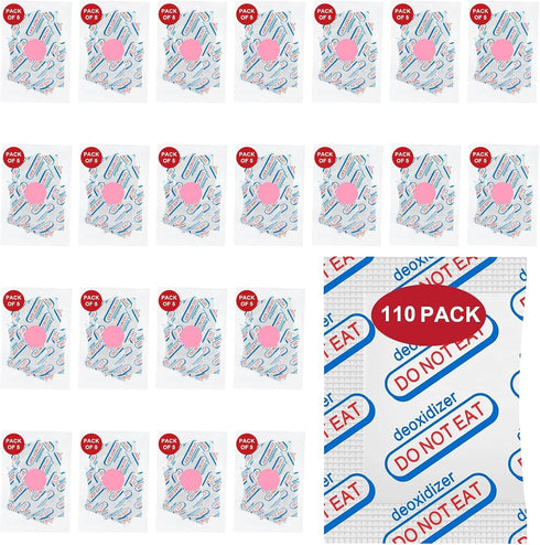 110 Packs 700CC Food Grade Oxygen Absorbers, 5 Packs in Individual Vacuum Bags, Long Term Food Storage