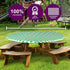 Sorfey Round Tablecloth, Fitted Elastic Vinyl with Flannel Back, 30 Inches Round, Waterproof Checked Green Design