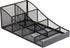 Mind Reader Black Cup and Condiment Station, Countertop Organizer for Coffee Bar, Metal Mesh 8.5"L x 14.5"W x 5.25"H