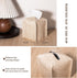 PU Leather Tissue Box Cover, Square Facial Paper Organizer Dispenser for Bathroom Vanity Countertop, Dresser, Office,