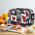 Bulopur Microwave Toaster Cover, Red Black White Love Heart Lattice, Quilted Dust Protection for Standard Toasters