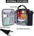 MIER Expandable Insulated Lunch Bag for Men - Portable Lunchbox with Shoulder Strap & Water Bottle Holder, Black
