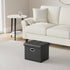 17x13x13in COSYLAND Ottoman with Storage Folding Leather Ottoman Footrest Foot Stool Black Ottoman for Room Small