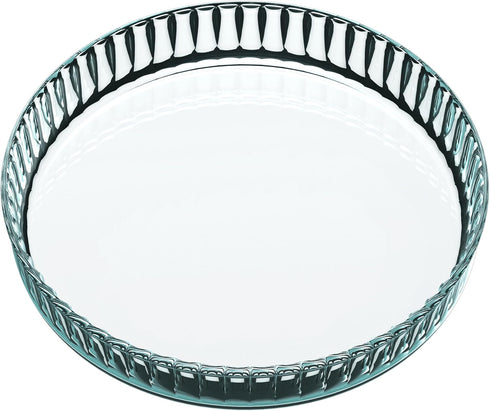 Pie Plate 10.5 Inch, Oven Glass Pie Pan for Baking Pie Crust, Clear Baking Dish with Rippled Edge