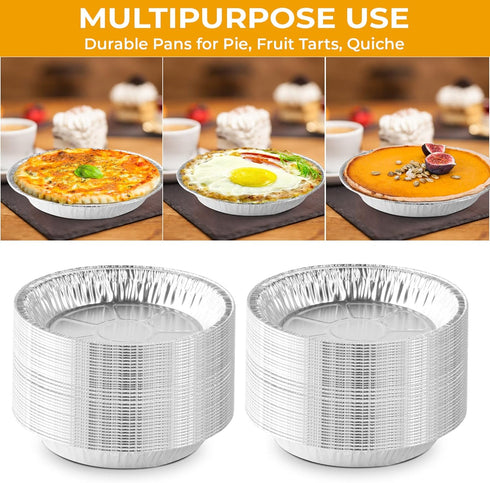 The Baker Celebrations Aluminum Foil Baking Pie Pans - 8 inch (Pack of 25)