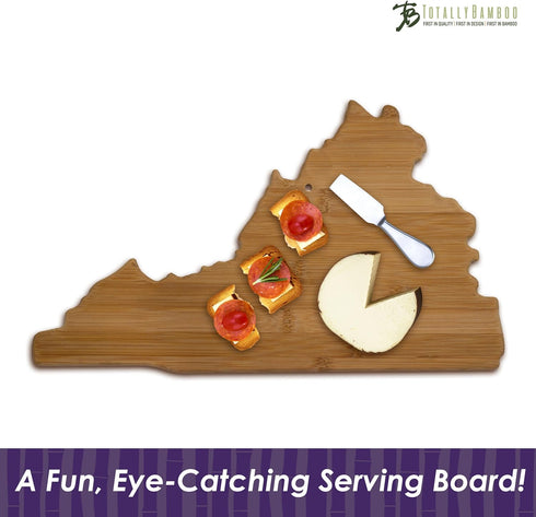 Totally Bamboo Virginia State Shaped Bamboo Serving & Cutting Board, Brown