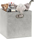 Simple Houseware 6 Pack Printing Fabric Cube Storage Bin with Handle - Gray