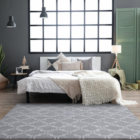 5x7 Chicrug Shag Geometric Modern Area Rug for Bedroom, Feet Memory Foam Indoor Carpet, Fluffy Rug for Living Room
