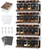 4-Tier Wall Mount Spice Rack Organizer with 24 Glass Jars, 216 Labels