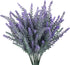 GTIDEA 4pcs Artificial Flowers, Flocked Plastic Lavender Bundle, Fake Plants for Home Kitchen Office Decor
