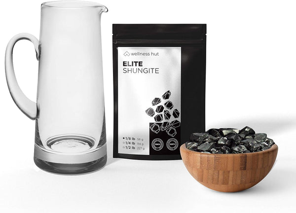 Elite Shungite Stones for Shungite Water - 1/8 Pound (56 Grams) 0.5-1.2 inch Stones