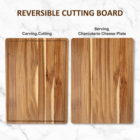 24 18 Garvee Extra Large Cutting Board for Kitchen, in x in Acacia Wood Thick Chooping Board with Deep Juice Groove
