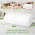 Countertop FINESSY Large Bread Box White for Pantry, Bread Box for Kitchen Stainless Steel, Breadbox Keeper for Fresh