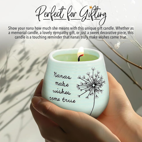 Pavilion Gift Company Dandelion Wishes Ceramic Soy Candle, Nanas Make Wishes Come True, 77148