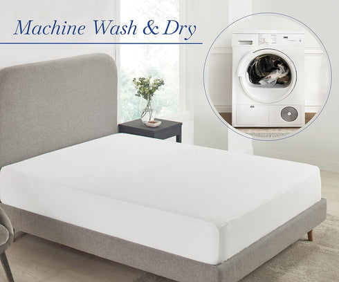California Design Den Premium Waterproof Mattress Protector, King Size, Soft, Cooling, Noiseless, Deep Pocket, Machine